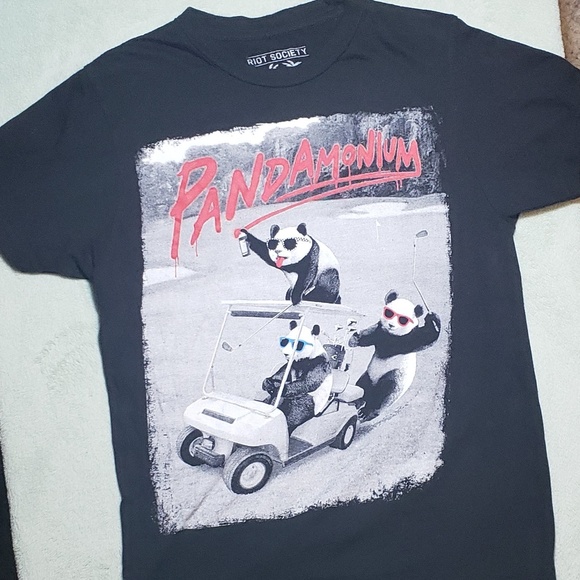 riot society Tops - Riot Society Panda T-Shirt - Pandamonium!